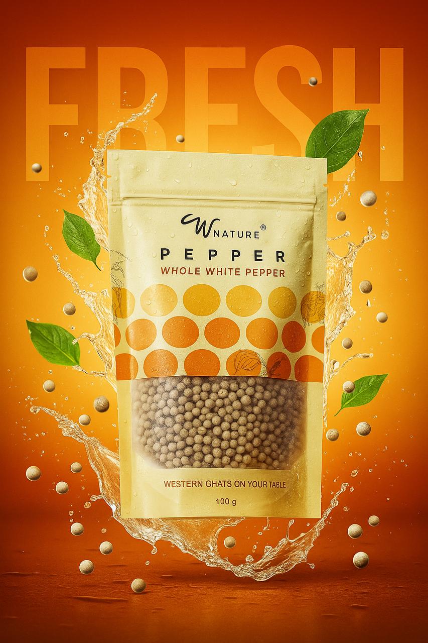 Wnature Organic Whole White Pepper